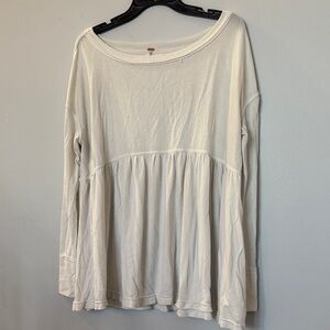 Free People white Long Sleeve Top